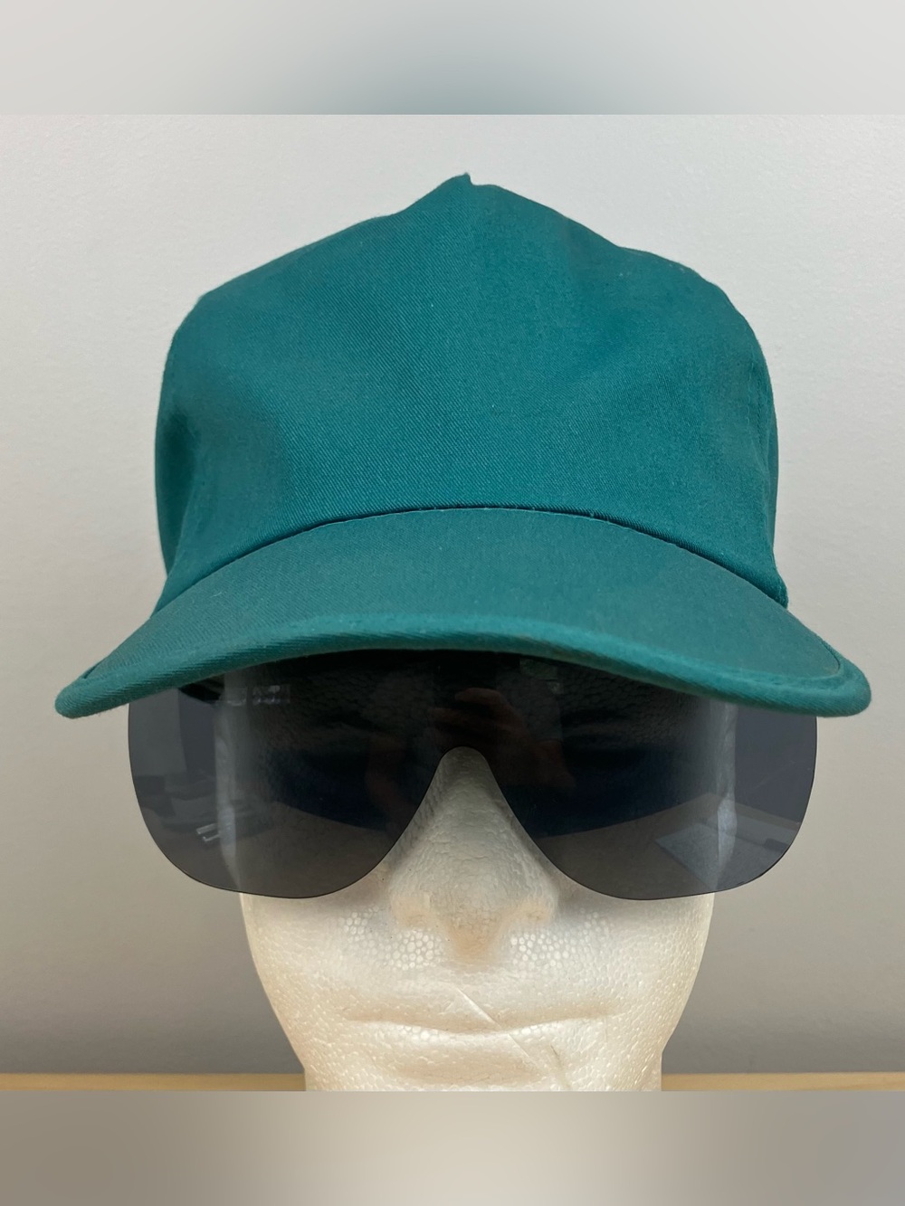 Vintage Winchester Shooting Hat With Foldable Glasses Zipback Tealish Color